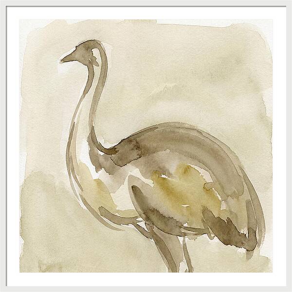 Emu In Watercolor Hues