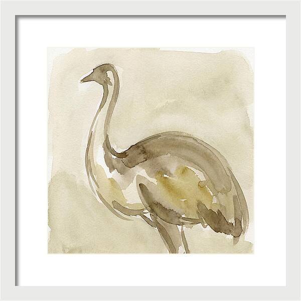 Emu In Watercolor Hues