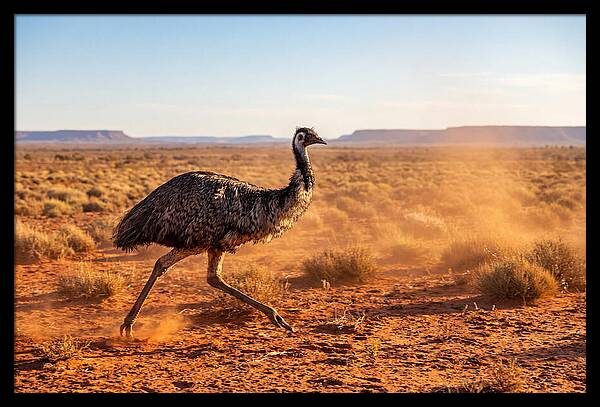Emu Running Through The Outback
