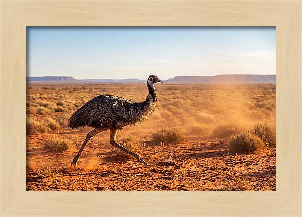 Emu Running Through The Outback