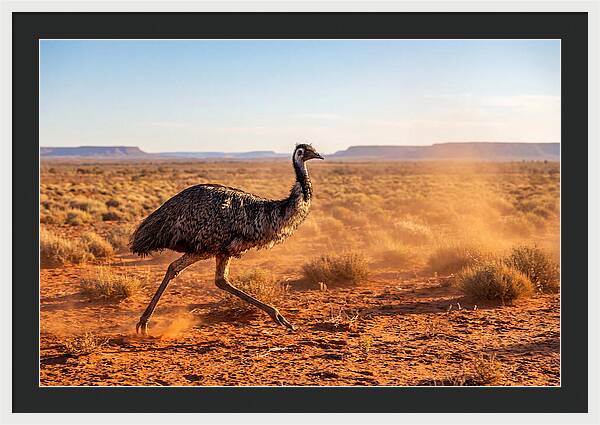 Emu Running Through The Outback