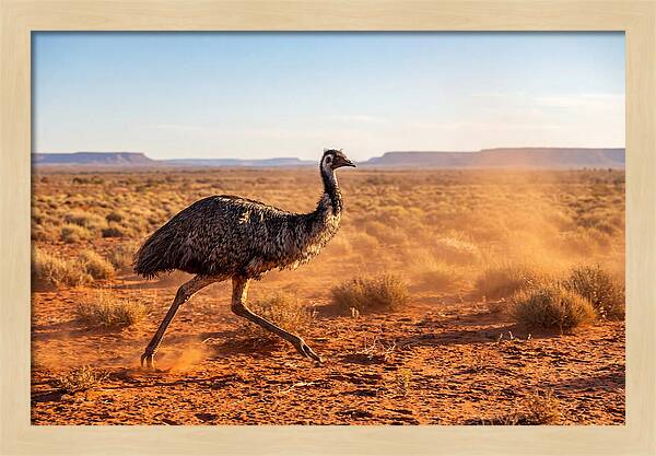 Emu Running Through The Outback