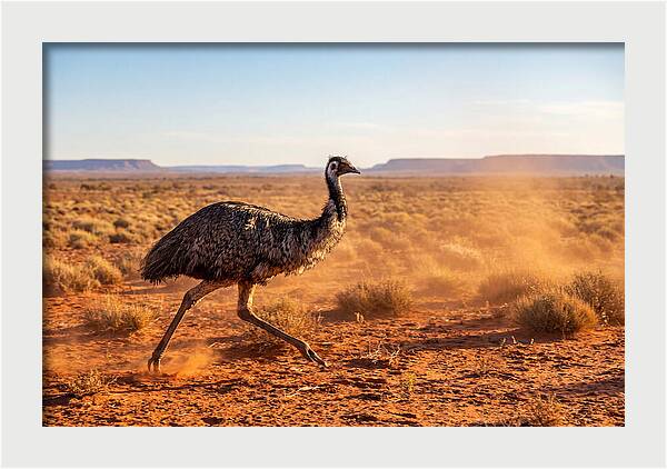 Emu Running Through The Outback