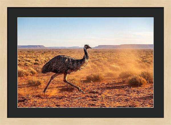 Emu Running Through The Outback