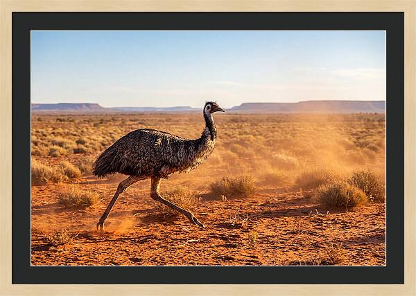 Emu Running Through The Outback
