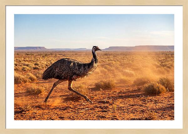 Emu Running Through The Outback