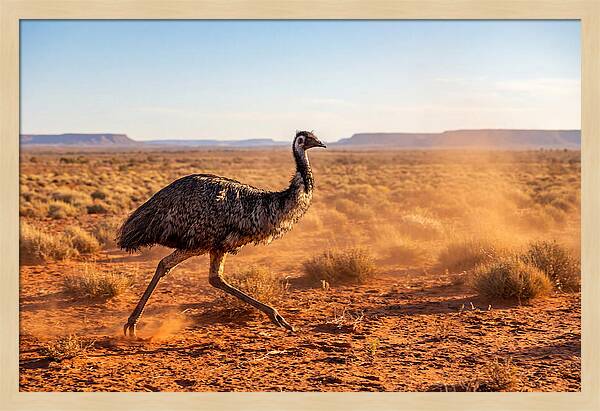Emu Running Through The Outback