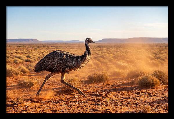 Emu Running Through The Outback