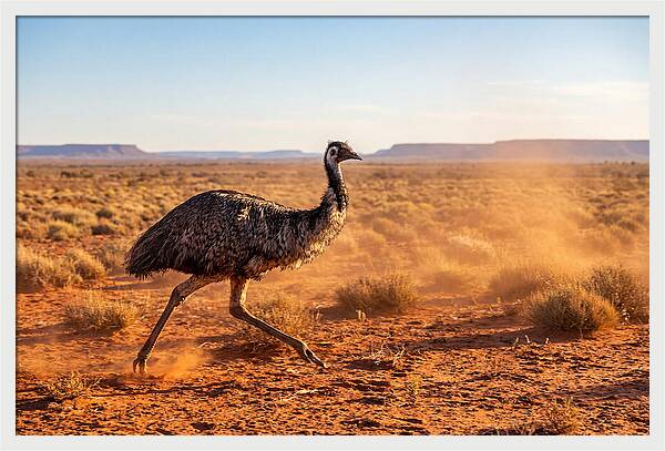 Emu Running Through The Outback