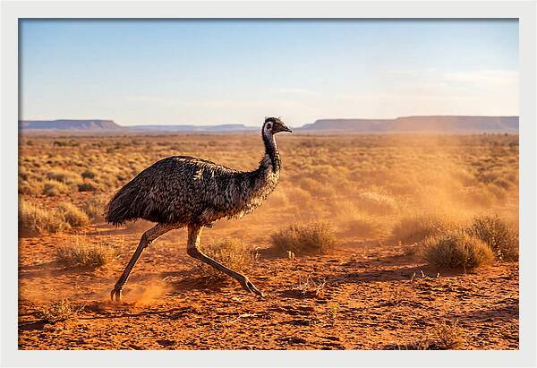 Emu Running Through The Outback