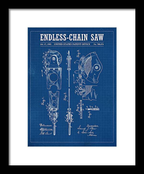 Endless Chain Saw Blueprint Patent Us780476a