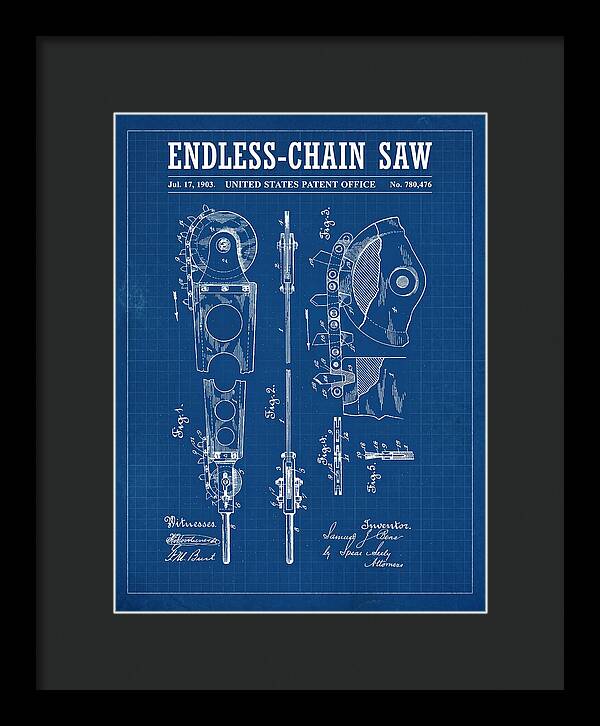 Endless Chain Saw Blueprint Patent Us780476a