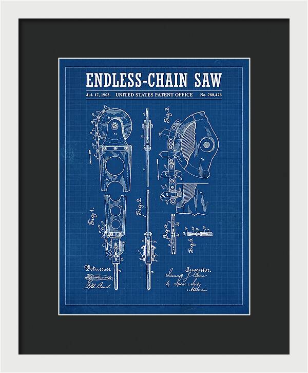 Endless Chain Saw Blueprint Patent Us780476a