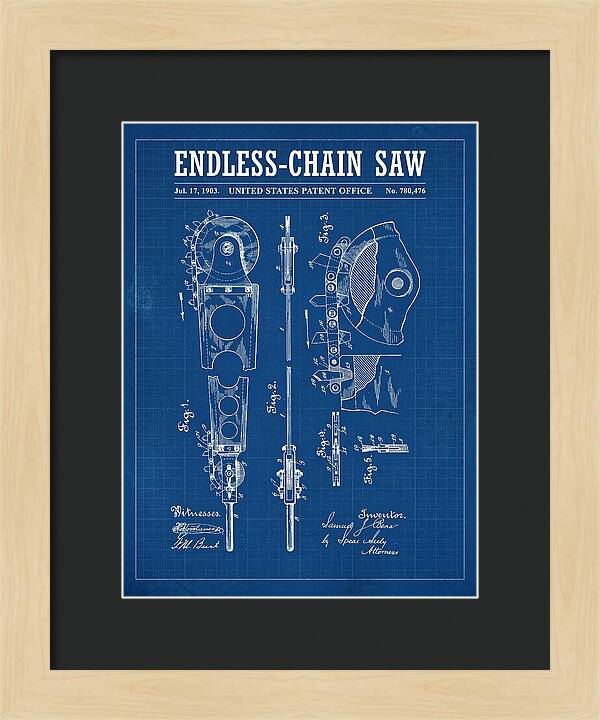 Endless Chain Saw Blueprint Patent Us780476a