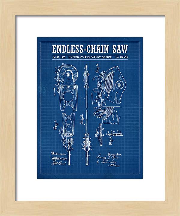 Endless Chain Saw Blueprint Patent Us780476a