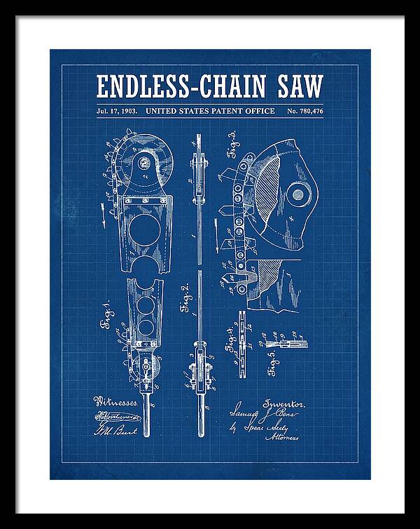 Endless Chain Saw Blueprint Patent Us780476a