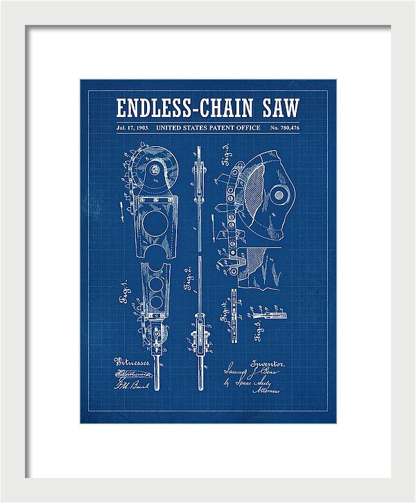 Endless Chain Saw Blueprint Patent Us780476a