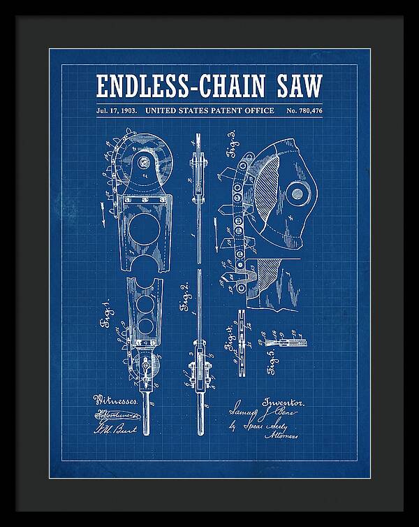 Endless Chain Saw Blueprint Patent Us780476a