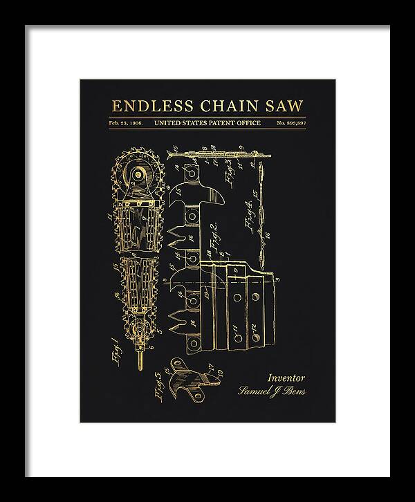 Endless Chain Saw Gold Patent Us893897a