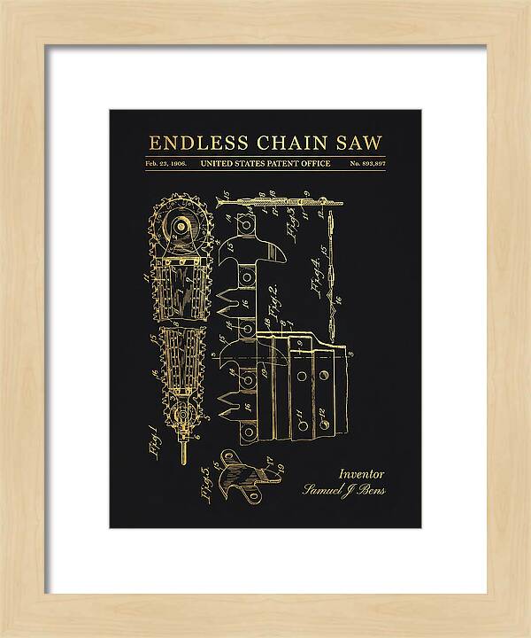 Endless Chain Saw Gold Patent Us893897a