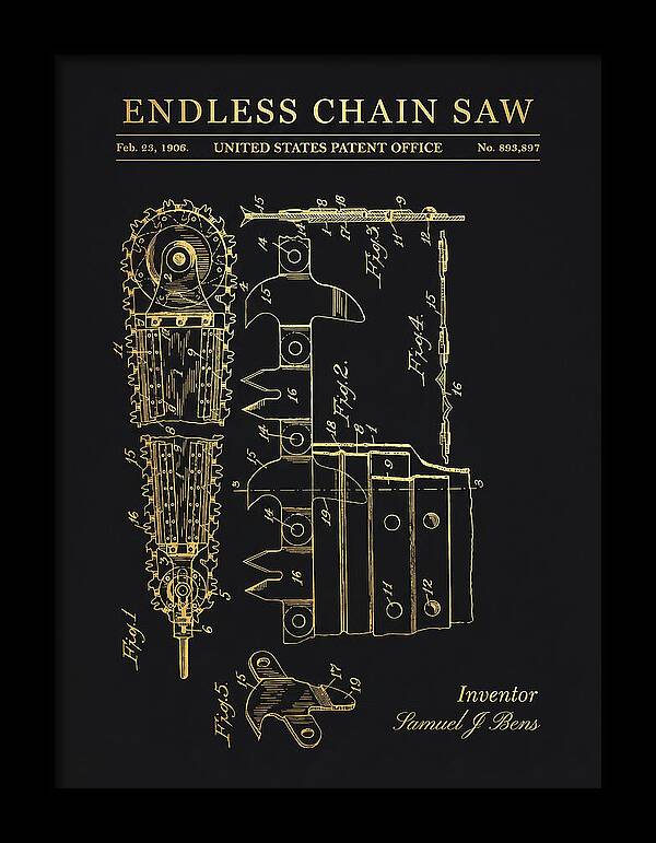 Endless Chain Saw Gold Patent Us893897a