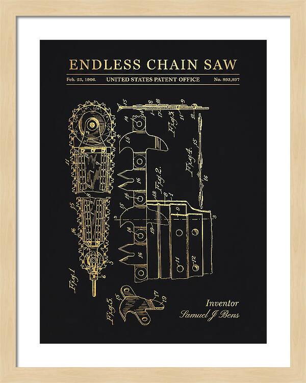 Endless Chain Saw Gold Patent Us893897a