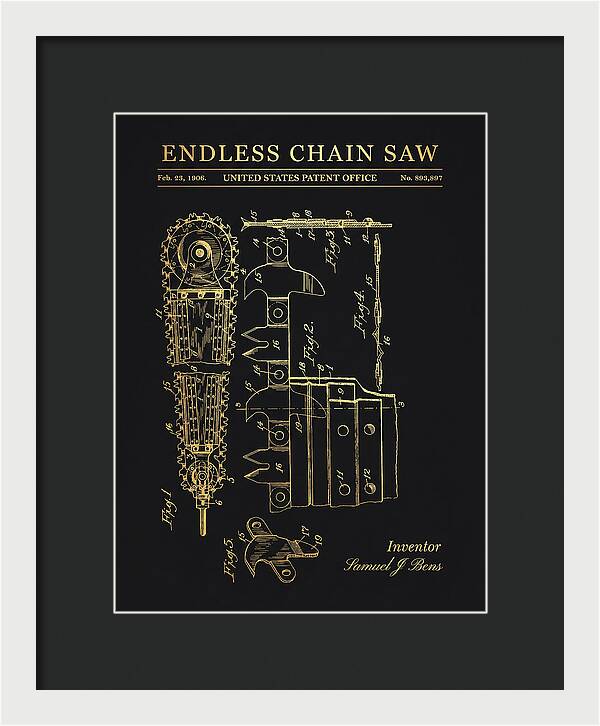 Endless Chain Saw Gold Patent Us893897a