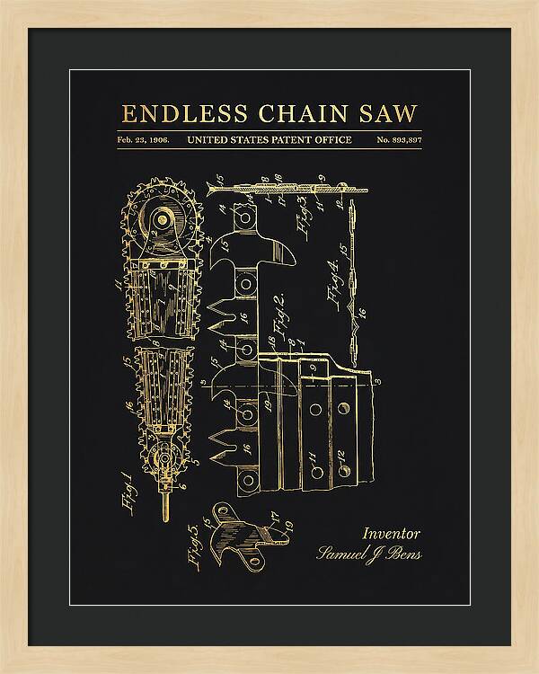 Endless Chain Saw Gold Patent Us893897a