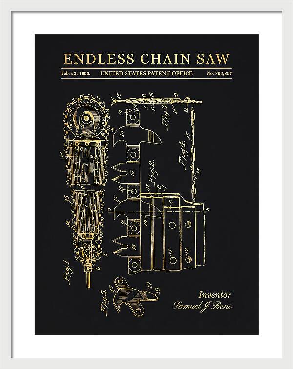 Endless Chain Saw Gold Patent Us893897a