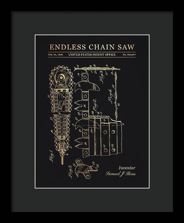 Endless Chain Saw Gold Patent Us893897a