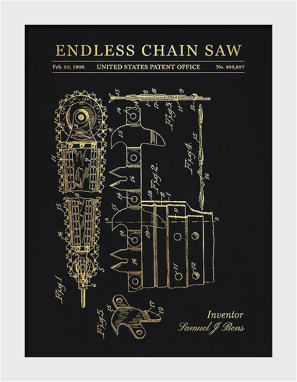 Endless Chain Saw Gold Patent Us893897a