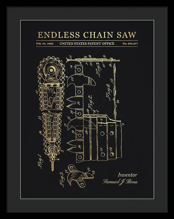 Endless Chain Saw Gold Patent Us893897a