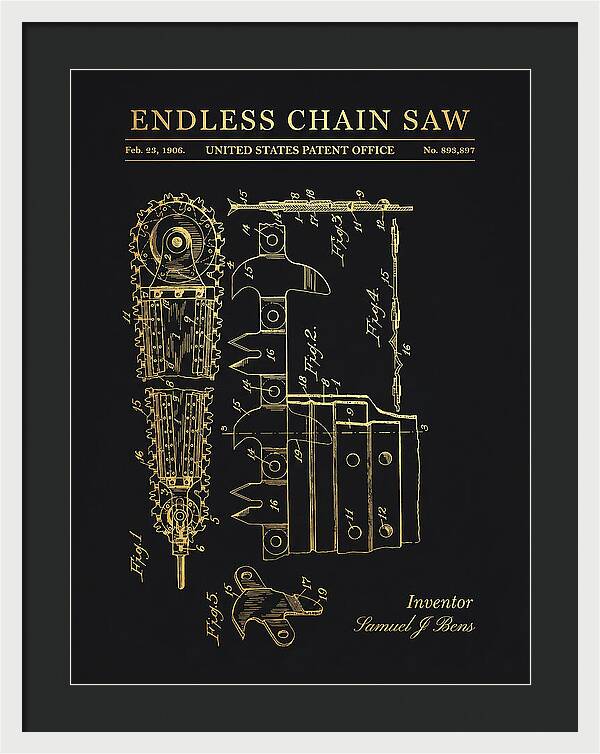 Endless Chain Saw Gold Patent Us893897a