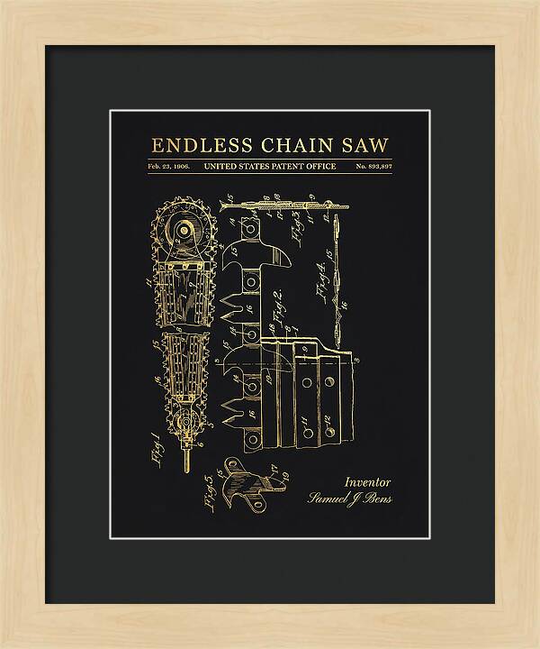 Endless Chain Saw Gold Patent Us893897a