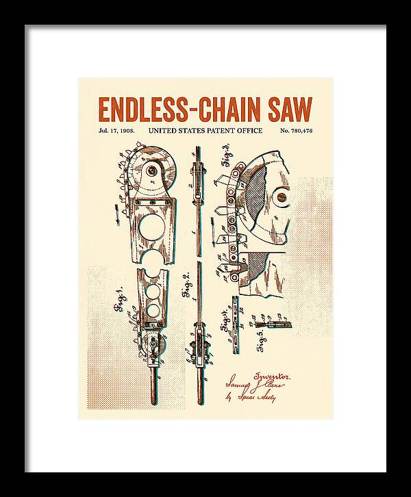 Endless Chain Saw Retro Patent Us780476a