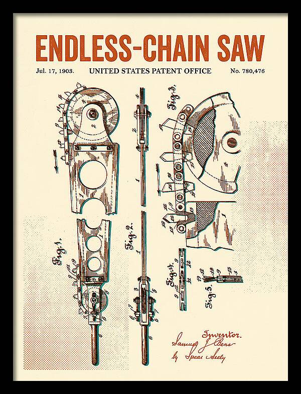 Endless Chain Saw Retro Patent Us780476a