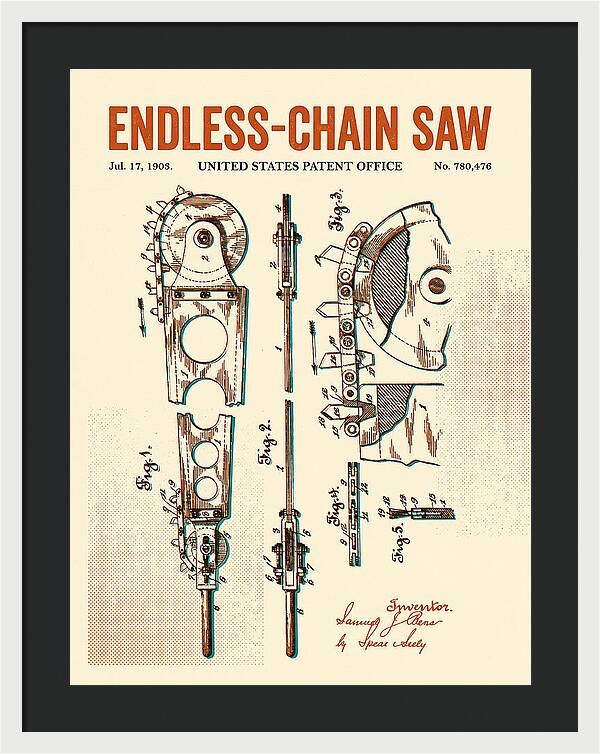 Endless Chain Saw Retro Patent Us780476a