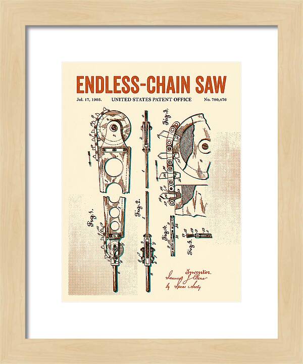 Endless Chain Saw Retro Patent Us780476a