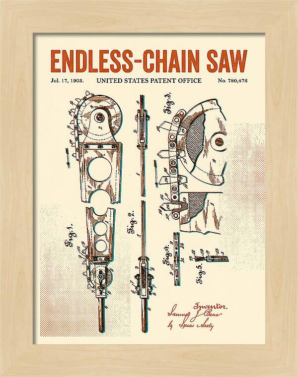 Endless Chain Saw Retro Patent Us780476a