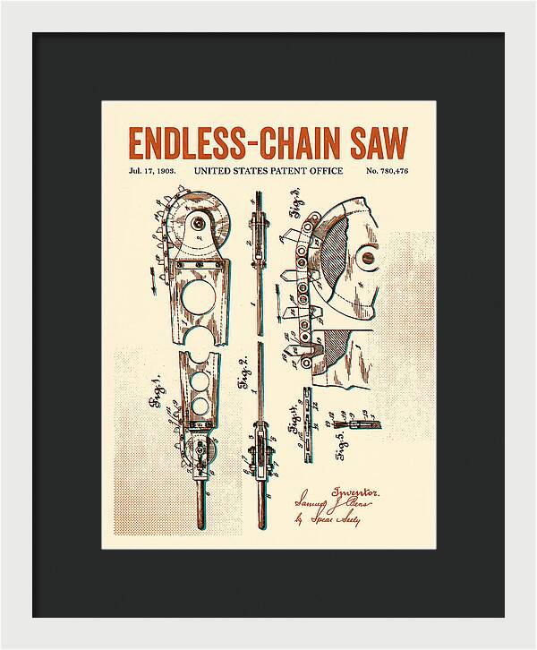 Endless Chain Saw Retro Patent Us780476a