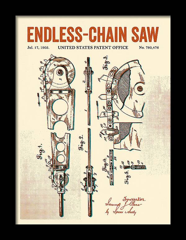 Endless Chain Saw Retro Patent Us780476a