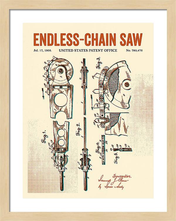 Endless Chain Saw Retro Patent Us780476a