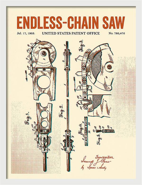 Endless Chain Saw Retro Patent Us780476a