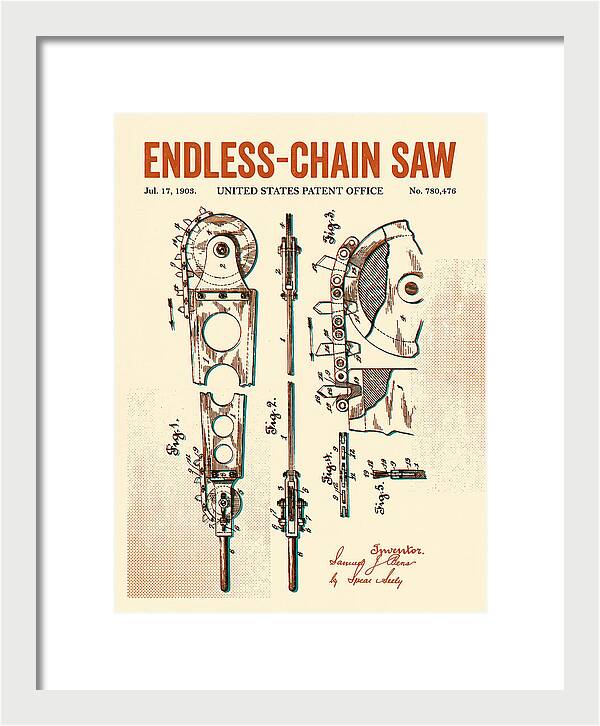 Endless Chain Saw Retro Patent Us780476a