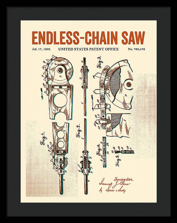 Endless Chain Saw Retro Patent Us780476a