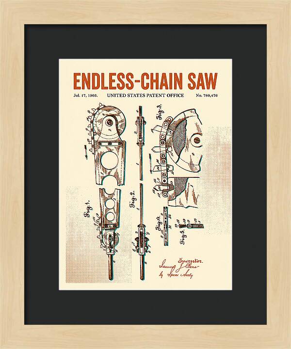 Endless Chain Saw Retro Patent Us780476a