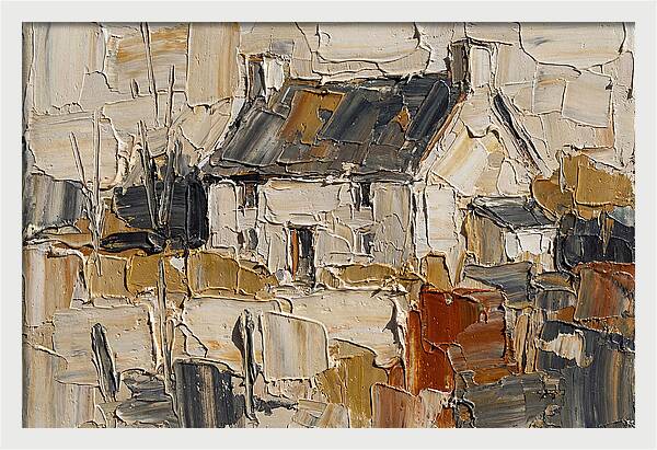 English Cottage In Palette Knife Style