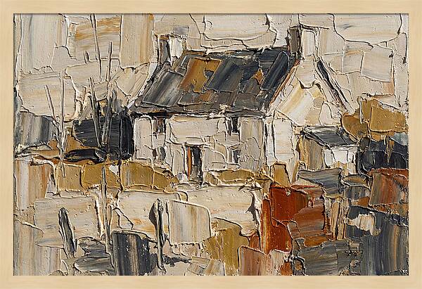 English Cottage In Palette Knife Style