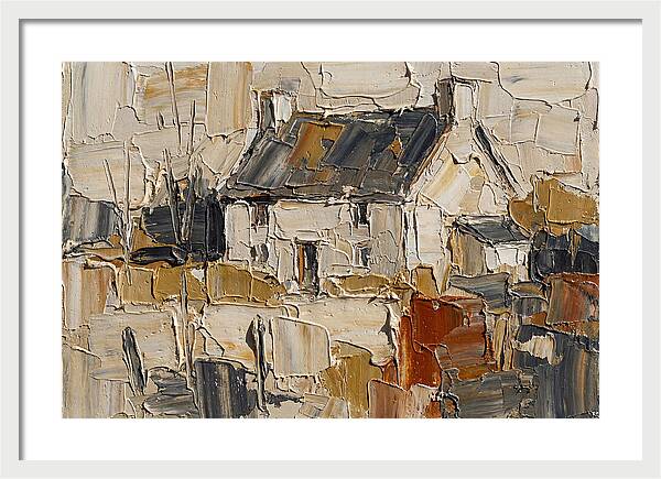 English Cottage In Palette Knife Style