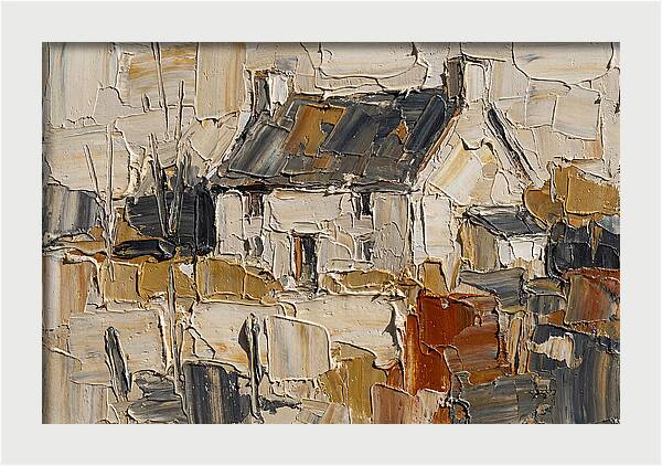 English Cottage In Palette Knife Style